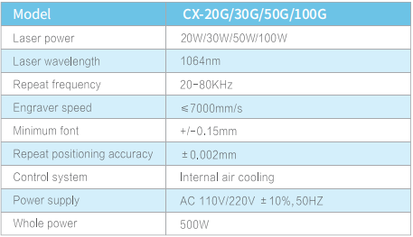 CX-100G光纤激光打标机