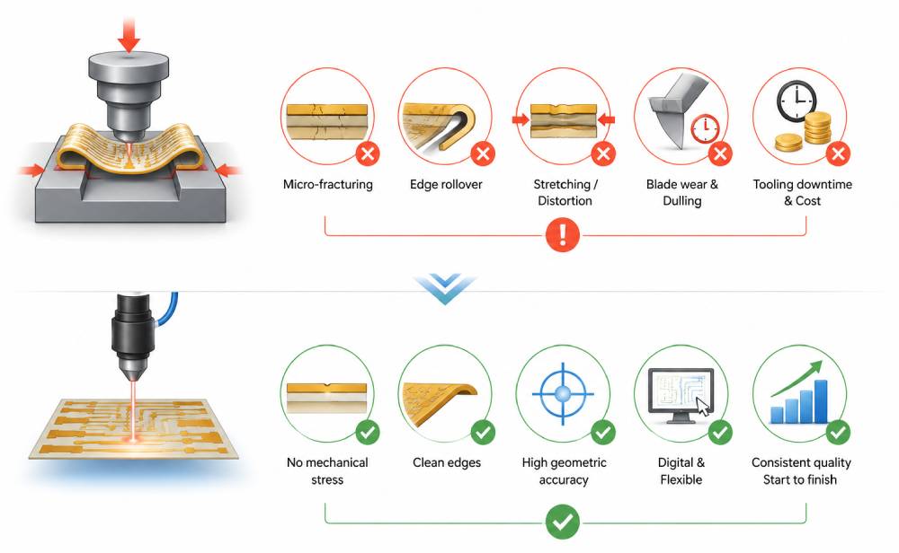 PEN(Polyethylene Naphthalate) Film Laser Cutting Solution for Flex PCB | CO2 PEN(Polyethylene Naphthalate) Film Laser Cutting Solution for Flex PCB | CO2