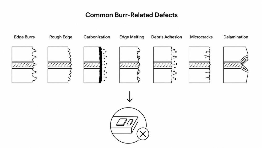 what causes burrs in flexible PCB laser cutting