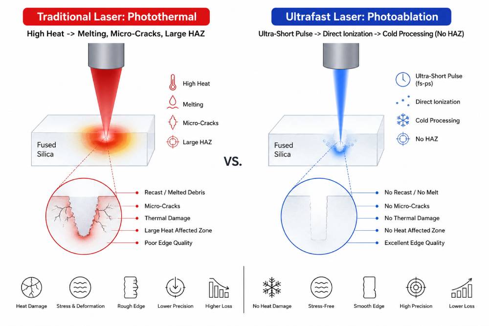 Fused Silica Laser Cutting Processing Fused Silica Laser Cutting Processing