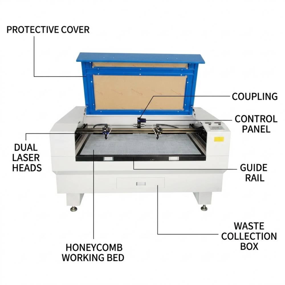 Dual-Head CO2 Laser Cutting Machine
